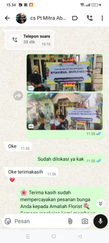 Testimonial Papan Bunga bengkulu